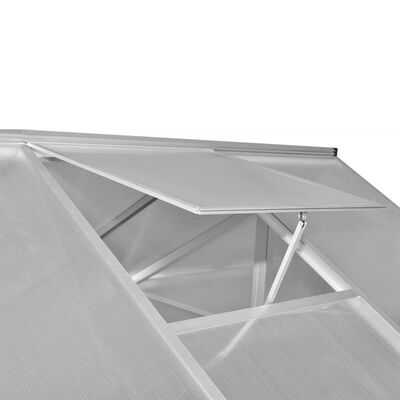 vidaXL forstærket drivhus med bundramme 7,55 m² aluminium