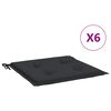 vidaXL hynder til havestol 6 stk. 50x50x3 cm oxfordstof sort