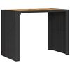 vidaXL barbord til haven 145x80x110 cm akacietop polyrattan sort