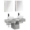 vidaXL Badev&aelig;relsesskabs&aelig;t 5 pcs Betongr&aring; 43 x 11,5 x 60,5 cm