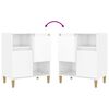 vidaXL skænke 2 stk. 60x35x70 cm konstrueret træ hvid højglans