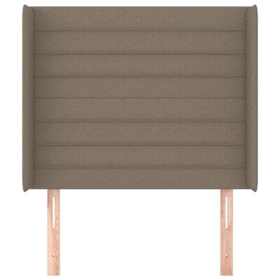 vidaXL sengegavl med kanter 83x16x118/128 cm stof gråbrun