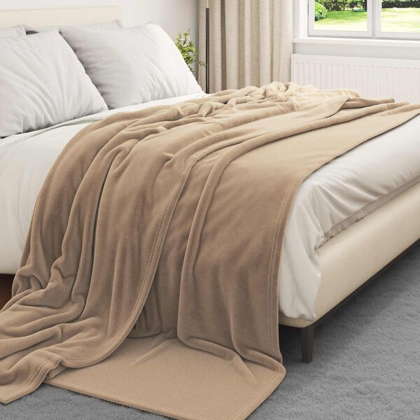 vidaXL Kastet&aelig;pper 6 pcs Camel 240 x 270 cm Fleece