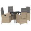 vidaXL Have Spisebordss&aelig;t 5 stk. Beige polyrattan