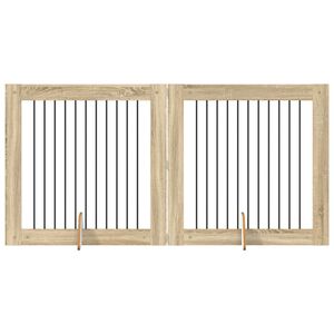vidaXL Hundehegn med stativer 2 pcs Sonoma-eg 100 x 100 cm