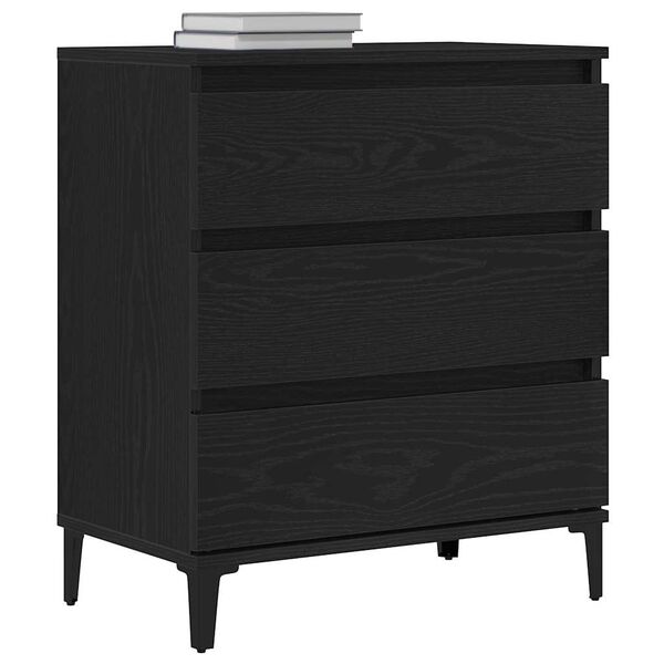 vidaXL Sideboard med skuffe Sort eg 60 x 35 x 70 cm Konstrueret tr&aelig;
