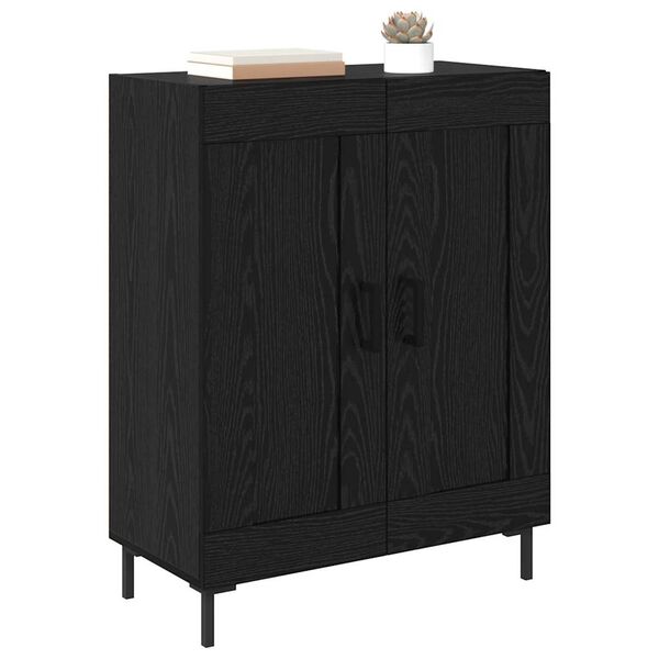 vidaXL Sideboard Sort eg 69,5 x 34 x 90 cm Ingeni&oslash;rt tr&aelig; og jern