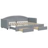 vidaXL daybed med udtr&aelig;k og skuffer 80x200 cm stof lysegr&aring;