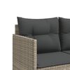 vidaXL loungesofa med hynder polyrattan lysegr&aring;