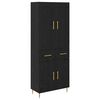 vidaXL Highboard Sort eg 69,5 x 34 x 180 cm Konstrueret tr&aelig;