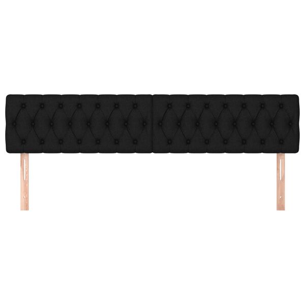 vidaXL sengegavle 180x7x78/88 cm stof sort