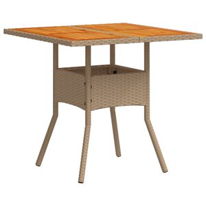 vidaXL havebord 80x80x75 cm polyrattan og akacietr&aelig; sort