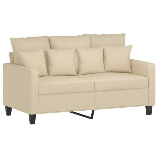 vidaXL 2-personers sofa 120 cm stof cremefarvet