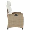 vidaXL havestol med lænefunktion og sidebord polyrattan beige