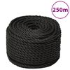 vidaXL arbejdsreb 12 mm 250 m polypropylen sort