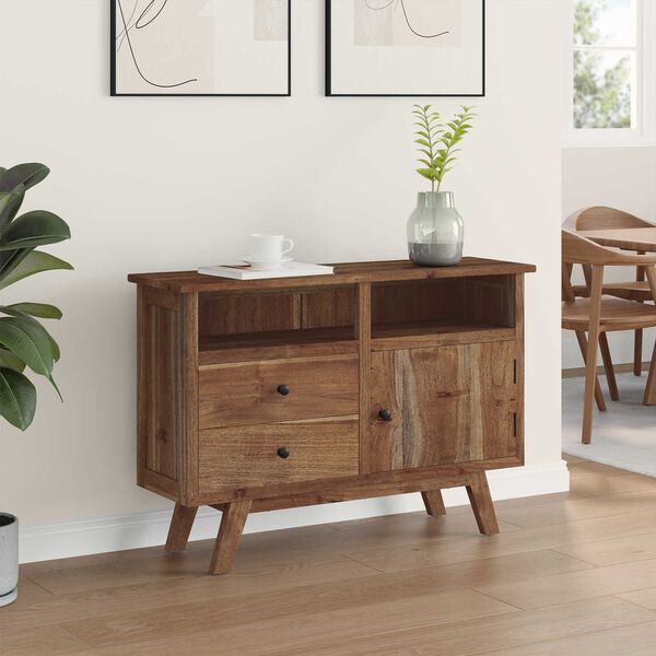 vidaXL Sideboard Naturfarvet 100 x 30 x 68 cm Massiv Teaktr&aelig;