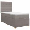 vidaXL Boxmadras med topmadras med hovedg&aelig;rde Gr&aring;brun 90 x 190 cm Stof