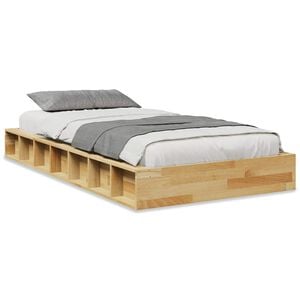 vidaXL Sengeramme uden madras 80x200 cm Massivt tr&aelig; Eg