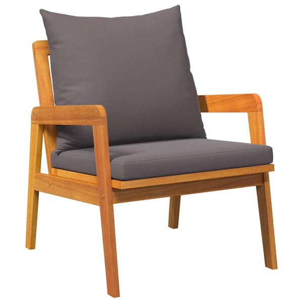 vidaXL Have Stol med pude 2 pcs Olie Naturlig Massivt Akacietr&aelig;