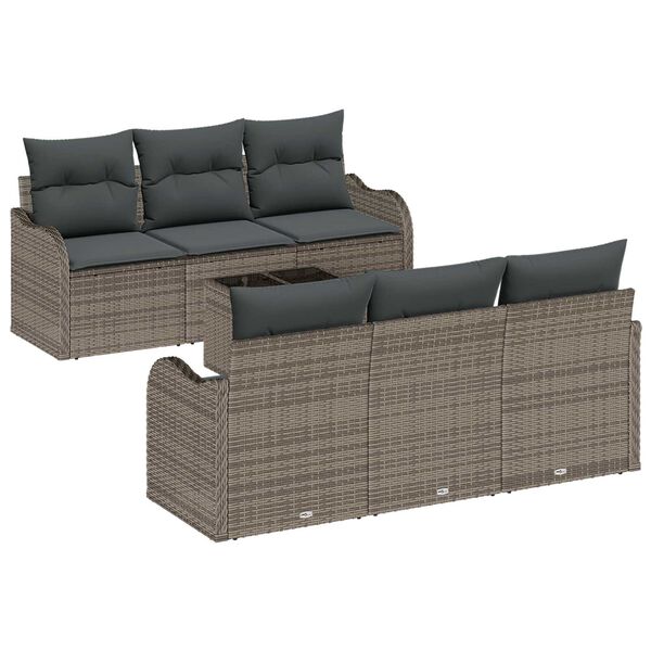 vidaXL Havesofa S&aelig;t Gr&aring; 55 x 55 x 37 cm polyrattan
