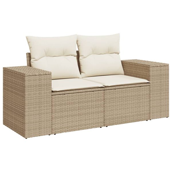 vidaXL sofas&aelig;t til haven 10 dele med hynder polyrattan beige