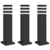 vidaXL udend&oslash;rs standerlamper 3 stk. stikkontakt 50 cm aluminium sort