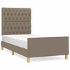 vidaXL Sengeramme uden madras Taupe 100x200 cm Stof
