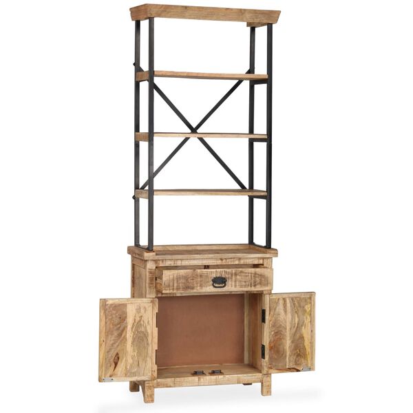 vidaXL sk&aelig;nk med hylder massivt mangotr&aelig; 65 x 30 x 180 cm