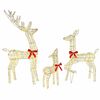vidaXL Rensdyr Familie 3 stk. Varm hvid 67 x 26 x 127 cm PET