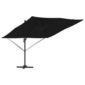 vidaXL Roma Parasol Sort 286 x 284 x 265 cm Aluminium og Polyester