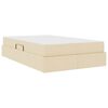 vidaXL Seng med opbevaring og madras Creme 120 x 200 cm Polyester