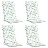 vidaXL stolehynder med h&oslash;j ryg 4 stk. stof bladm&oslash;nster