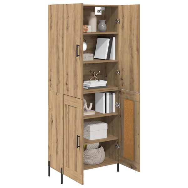 vidaXL Highboard Artisan Egetr&aelig; 69,5 x 34 x 180 cm Konstrueret tr&aelig;