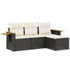 vidaXL sofas&aelig;t til haven 4 dele med hynder polyrattan sort