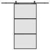 vidaXL skyded&oslash;r med hardwares&aelig;t 102,5x205 cm h&aelig;rdet glas sort