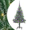 vidaXL Kunstigt Juletr&aelig; Snebelagt med LED Lys Gr&oslash;n og Hvid 120 cm