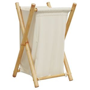 vidaXL vasket&oslash;jskurv 41,5x36x63,5 cm bambus cremehvid