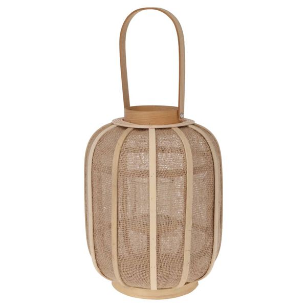 H&S Collection hængende lanterne 24x31 cm rattan beige