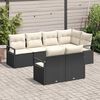 vidaXL Sofa S&aelig;t 7 pcs Sort polyrattan