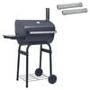 vidaXL Kulgrill 75 x 48 x 120 cm S&oslash;lv Pulverlakeret st&aring;l og plast
