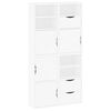 vidaXL sidekabinetter 4 stk ODDA 40x24x79 cm massivt fyrretr&aelig; hvid
