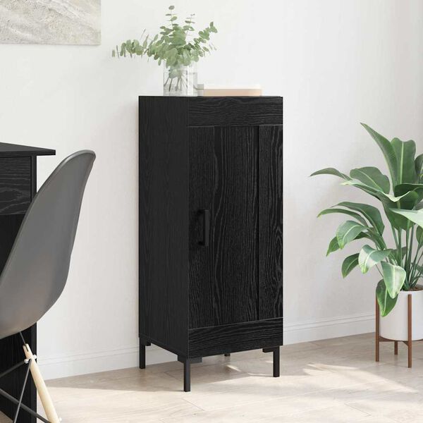 vidaXL Sideboard Olden Sort eg 34,5 x 34 x 90 cm Ingeni&oslash;rt tr&aelig; og jern