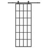 vidaXL skyded&oslash;r med hardwares&aelig;t 76x205 cm ESG glas sort