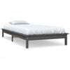 vidaXL sengeramme 90x190 cm Single massivt fyrretr&aelig; gr&aring;