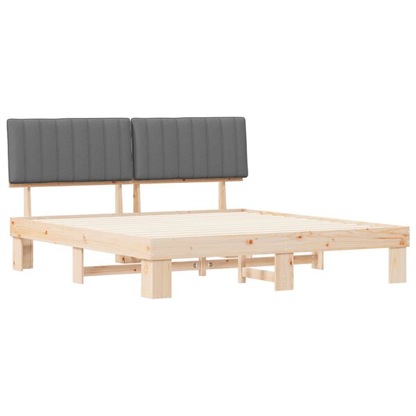 vidaXL Sengestel med Polstret Hovedgavl Lysegrå 180 x 200 cm