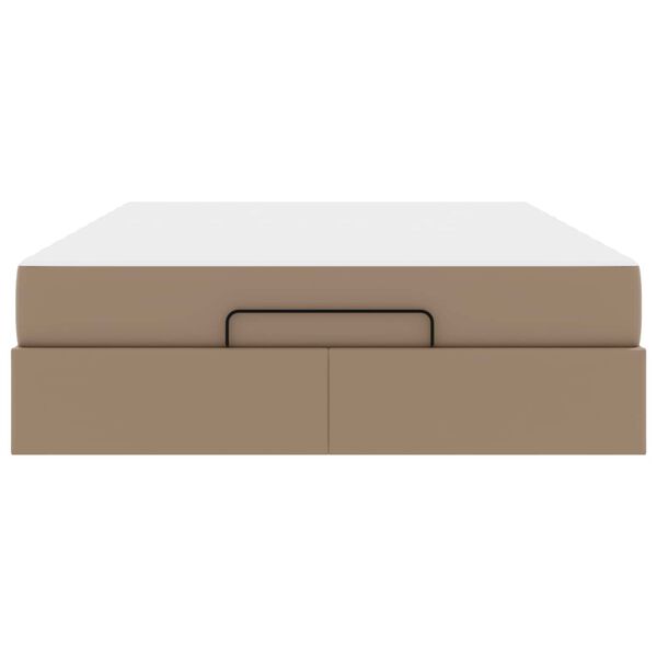 vidaXL Sengestel med madras Cappuccino 160 x 200 cm Kunstlæder