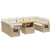 vidaXL sofas&aelig;t til haven 10 dele med hynder polyrattan beige