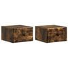 vidaXL V&aelig;gh&aelig;ngt Natbord med skuffe 2 pcs R&oslash;get eg 34,5 x 33 x 20 cm