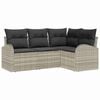 vidaXL Havesofa S&aelig;t 4 stk. Lysegr&aring; polyrattan