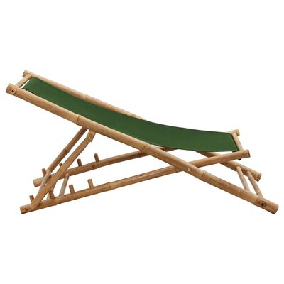 vidaXL strandstol bambus og lærred grøn